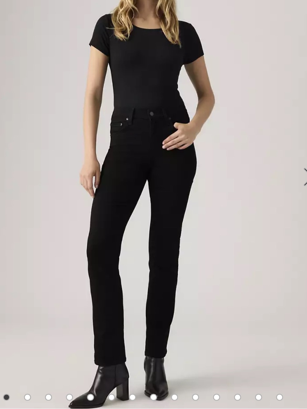 Levi’s 724 High Rise Straight Jeans in Night is Black